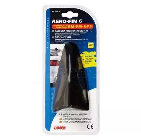 Lampa ΚΕΡΑΙΑ ΚΑΡΧΑΡΙΑΣ AERO-FIN 3 12V ΜΑΥΡΗ AM/FM/GPS ΜΕ ΕΝΙΣΧΥΤΗ ΣΗΜΑΤΟΣ 78x148x59mm L4063.0 