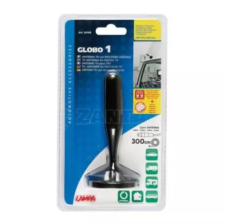 Lampa Κεραία GLOBO 1 12V 130mm για ψηφιακή TV 300cm Καλώδιο L3910.5 