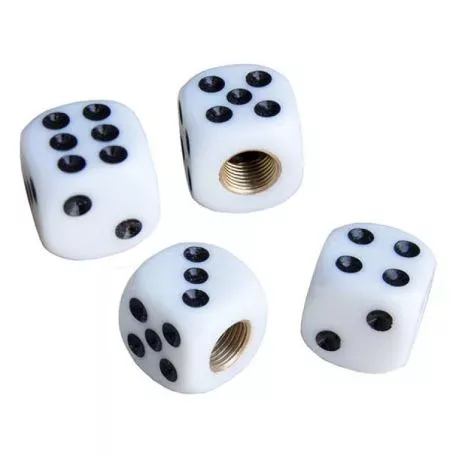 Simoni Racing ΚΑΠΑΚΙΑ ΒΑΛΒΙΔΩΝ WHITE DICE ΖΑΡΙ ΛΕΥΚΟ 4ΤΕΜ. SRCAPS/WD 