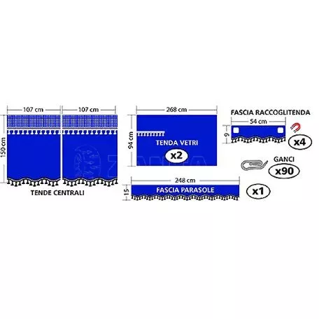 Lampa ΣΕΤ ΚΟΥΡΤΙΝΑΚΙΑ - ΣΚΙΑΣΤΡΑ ΦΟΡΤΗΓΟΥ PREMIERE ΜΠΛΕ - 9 ΤΕΜΑΧΙΑ  L9863.1 