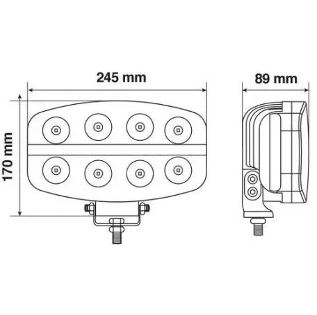 Lampa ΠΡΟΒΟΛΕΑΣ PLUTON NOVA 10>30V 18CREE LED 64W 6500lm ΚΑΡΦΙ ΜΕ NEON ΘΕΣΕΩΣ 245x170x89mm 1ΤΕΜ. L7223.8 