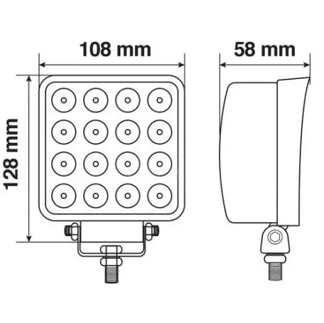 Lampa ΠΡΟΒΟΛΕΑΣ ΕΡΓΑΣΙΑΣ  WL-25 16LED 48W 3300lm 10>30V (108x128x58mm) ΦΩΣ ΔΙΑΘΛΑΣΗΣ -1ΤΕΜ. L7229.9 