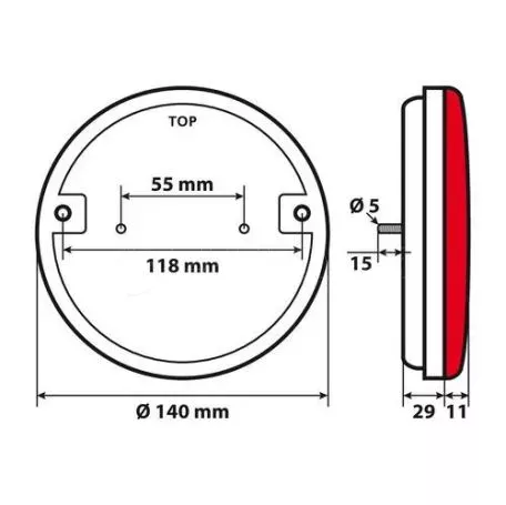 Lampa ΦΩΣ ΦΟΡΤΗΓΟΥ ΠΙΣΩ 12/24V O-LED 29LED 3 ΧΡΗΣΕΩΝ ΣΤΡΟΓΓΥΛΟ 140mm 1ΤΕΜ. L4153.4 