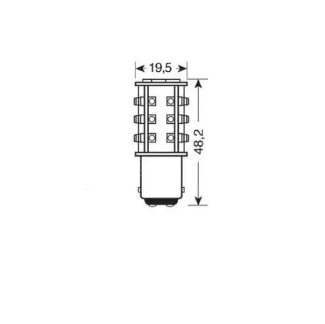 Lampa Λαμπάκι P21/5W 24/28V BAY15D Hyper-Led39 Λευκό 1τεμ. L9825.8 