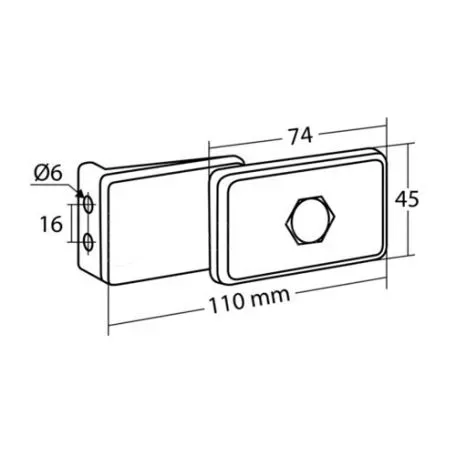 Lampa ΠΛΑΙΝΟ ΦΩΣ 110x45mm 12/24V ΛΕΥΚΟ L4151.8 