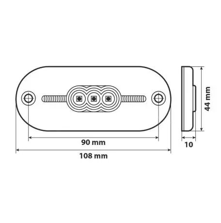 Lampa ΦΩΣ ΟΓΚΟΥ ΦΟΡΤΗΓΟΥ 24V 5LED 108x44mm ΛΕΥΚΟ ΑΔΙΑΒΡΟΧΟ LAMPA -1ΤΕΜ. L9838.5 