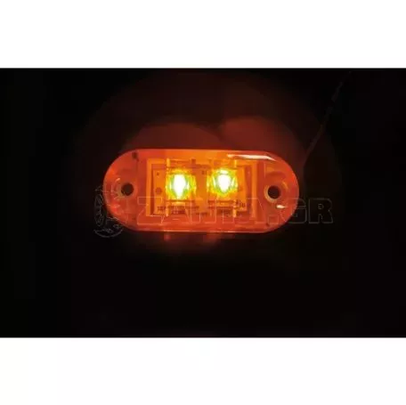 Lampa ΦΩΣ ΦΟΡΤΗΓΟΥ 2LED ΠΟΡΤΟΚΑΛΙ 24V 72mm LA2(2x600 MCD) L9848.2 