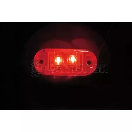 Lampa ΦΩΣ ΦΟΡΤΗΓΟΥ 2LED ΚΟΚΚΙΝΟ 24V 72mm PR3 (2x600 MCD) L9848.3 