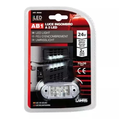 Lampa ΦΩΣ ΦΟΡΤΗΓΟΥ 2LED ΛΕΥΚΟ 24V 72mm ΑΒ1 (2x3000 MCD) L9848.4 