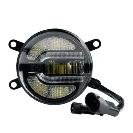 M-tech DRL ΚΑΙ ΦΩΣ ΟΜΙΧΛΗΣ 12V ΠΡΟΣΘΕΤΟ DAYTIME ΔΙΕΘΝΕΣ ΣΤΡΟΓΓΥΛΟ 90mm DL-WLF201/MT 