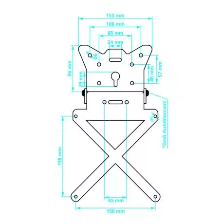 Lampa ΒΑΣΗ ΣΤΗΡΙΞΗΣ ΠΙΝΑΚΙΔΑΣ ΜΗΧΑΝΗΣ X-PLATE ΑΝΑΔΙΠΛΟΥΜΕΝΗ/ΜΕ ΘΕΣΗ ΓΙΑ ΦΛΑΣ ΜΑΥΡΗ -1ΤΕΜ. 9014.4-LM 