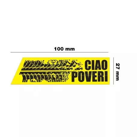 Simoni Racing ΑΥΤΟΚΟΛΛΗΤΟ ''CIAO POVERI'' ΚΙΤΡΙΝΟ 100x27mm SIMONI RACING - 1 ΤΕΜ. SRCR/CP 