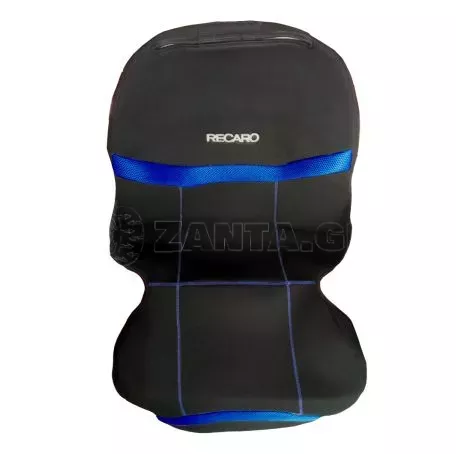 RACE AXION ΗΜΙΚΑΛΥΜΜΑΤΑ ΚΑΘΙΣΜΑΤΩΝ BUCKET RECARO ΜΑΥΡΟ/ΜΠΛΕ ΜΕ ΥΠΟΔΟΧΗ ΠΡΟΣΚΕΦΑΛΟΥ VELCRO & ΠΡΟΣΚΕΦΑΛΑ - 2 ΤΕΜ ΠΛΑΤ.REC.BLACK-BLUE 