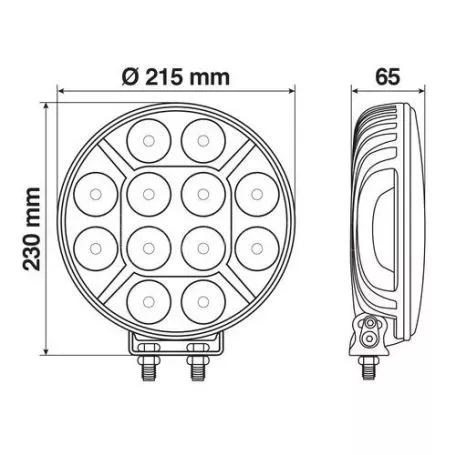 Lampa ΠΡΟΒΟΛΕΑΣ ORION 9>36V 12LED 120W 8.400LM 6.000K 215mm ΜΑΥΡΟΣ ΑΔΙΑΒΡΟΧΟΣ 1ΤΕΜ. L7224.7 