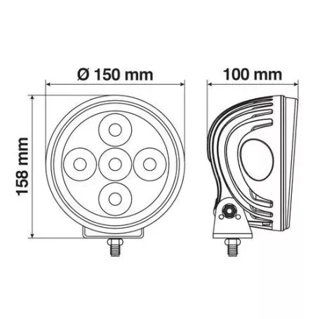 Lampa ΠΡΟΒΟΛΕΑΣ ANGEL-LED 9>36V 7LED 4.800LM 6.500K 150mm 2 ΛΕΙΤΟΥΡΓΙΩΝ ΑΔΙΑΒΡΟΧΟΣ 1ΤΕΜ. L7224.9 