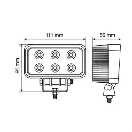 Lampa ΠΡΟΒΟΛΕΑΣ ΕΡΓΑΣΙΑΣ  CREE LED WL-7 10/32V 6LED 18W 1560LM 6.000K ΜΕ ΦΩΣ ΚΑΡΦΙ (112 x 113 x 66 mm)-1ΤΕΜ. L7231.3 