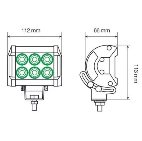 Lampa ΠΡΟΒΟΛΕΑΣ ΕΡΓΑΣΙΑΣ  CREE LED WL-7 10/32V 6LED 18W 1560LM 6.000K ΜΕ ΦΩΣ ΚΑΡΦΙ (112 x 113 x 66 mm)-1ΤΕΜ. L7231.6 