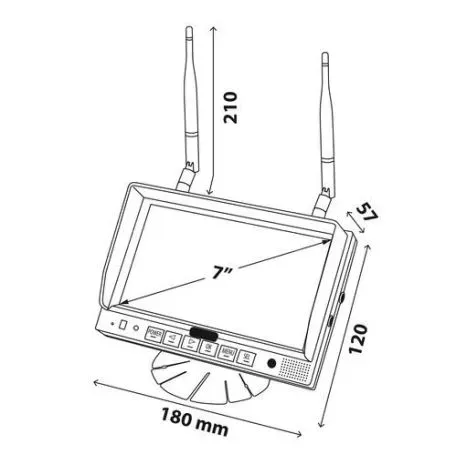 Lampa ΟΘΟΝΗ M4 180x120x57mm ΑΣΥΡΜΑΤΗ 7 ΙΝΤΣΕΣ 10-32V ΓΙΑ 4 ΚΑΜΕΡΕΣ ΚΑΙ 4 AUDIO L7444.3 