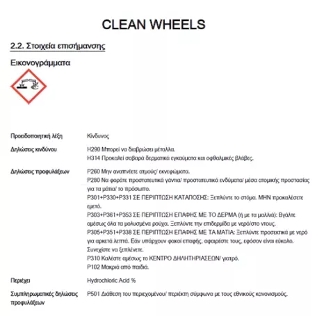 AutoGLym AUTOGLYM CLEAN WHEELS - ΚΑΘΑΡΙΣΤΙΚΟ ΖΑΝΤΩΝ 500ML - 1 Τεμ. ΧΜ.AG/CW500 