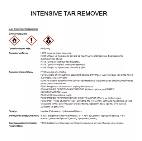 AutoGLym AUTOGLYM INTENSIVE TAR REMOVER - ΚΑΘΑΡΙΣΤΙΚΟ ΠΙΣΣΑΣ-ΡΕΤΣΙΝΙΟΥ-ΛΕΚΕΔΩΝ - 1 Τεμ. ΧΜ.AG/ITR325 