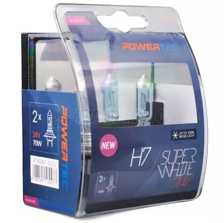 M-tech H7 24V 70W 3.450K PX26d POWERTECK SUPERWHITE BLISTER 2ΤΕΜ. M-TECH PTXSW7-DUO/MT 