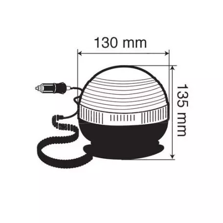 Lampa ΜΑΓΝΗΤΙΚΟΣ ΦΑΡΟΣ RH-4 12V/24V (ΠΟΡΤΟΚΑΛΙ/ΚΟΝΤΟΣ/ΣΤΡΟΓΓΥΛΟΣ ΜΕ ΦΙΣ ΑΝΑΠΤΗΡΑ - 130 Χ 135 mm) L7300.3 