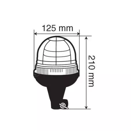 Lampa Φάρος βιδωτός RL-1 12V/24V με DIN 125x210mm L7300.4 