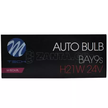 M-tech H21W 24V 21W BAY9s (ΜΙΝΙΟΝ) STANDARD ΑΛΟΓΟΝΟΥ 10ΤΕΜ. M-TECH Z967/MT 