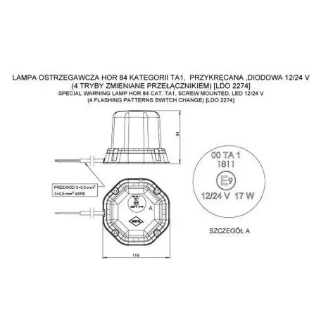 M-tech ΦΑΡΟΣ LED IP56 ECE 12>24V ΒΙΔΩΤΟΣ 48LED ΠΟΡΤΟΚΑΛΙ 94x119mm WLB37401Y/MT 