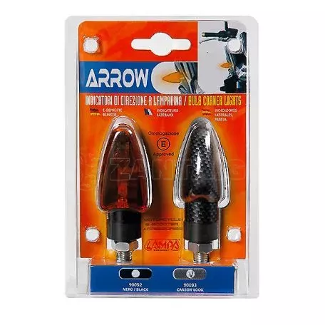 Lampa ΦΛΑΣ ΜΟΤΟ ARROW 12V 21W 68x27mm CARBON 2 ΤΕΜ. 9009.3-LM 