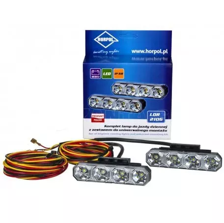 Horpol DRL HOR78 12/24V ΠΡΟΣΘΕΤΟ DAYTIME ΔΙΕΘΝΗ ΜΕ 4LED 6W 120,5x36,8mm ΜΑΥΡΟ 2ΤΕΜ HO-LDR2106 