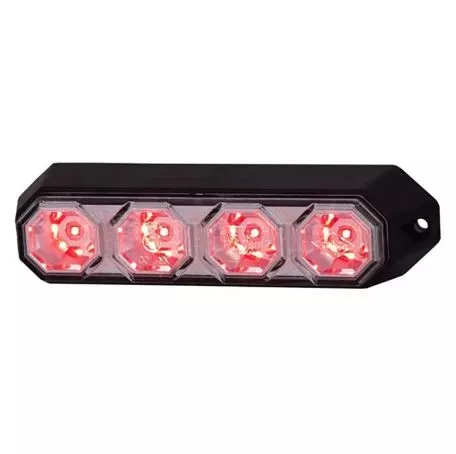 Horpol ΦΩΣ ΠΡΟΕΙΔΟΠΟΙΗΣΗΣ 12/24V HOR78 6W 4LED 143x35mm ΚΟΚΚΙΝΟ HO-LDO2259 