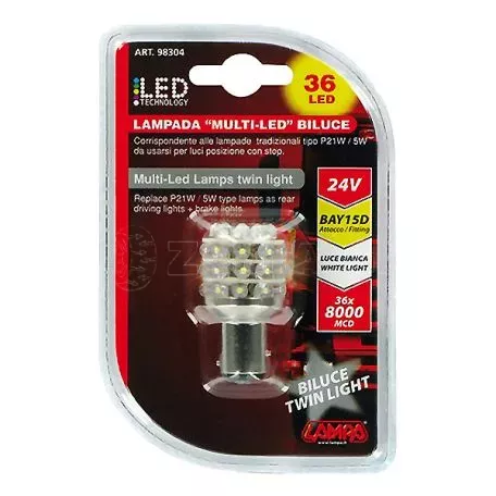 Lampa ΛΑΜΠΑΚΙ P21/5W 36LED BAY15d 24V ΛΕΥΚΟ 1 ΤΕΜΑΧΙΟ L9830.4 