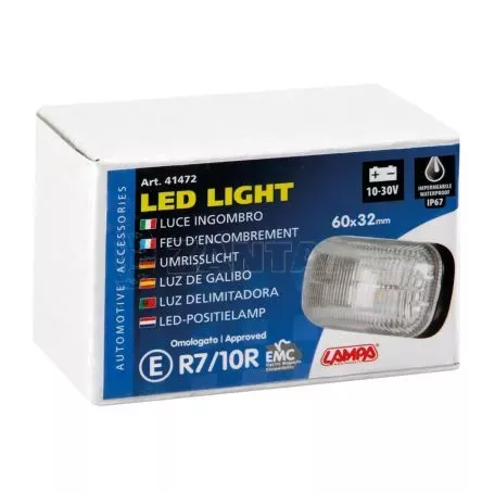 Lampa ΦΩΣ ΟΓΚΟΥ 10>30V ΜΕ 4 LED ΛΕΥΚΟ 60x32x25mm  1ΤΕΜ. L4147.2 