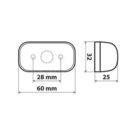 Lampa ΦΩΣ ΟΓΚΟΥ 10>30V ΜΕ 4 LED ΚΟΚΚΙΝΟ 60x32x25mm  1ΤΕΜ. L4147.3 