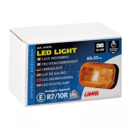 Lampa ΦΩΣ ΟΓΚΟΥ 10>30V ΜΕ 4 LED ΠΟΡΤΟΚΑΛΙ 60x32x25mm  1ΤΕΜ. L4147.4 