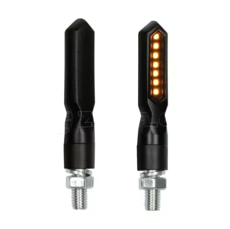 Lampa ΦΛΑΣ ΜΟΤΟ PIERCER SQ 12V ΜΑΥΡΑ SMD LED 75x15mm 2ΤΕΜ. 9047.9-LM 