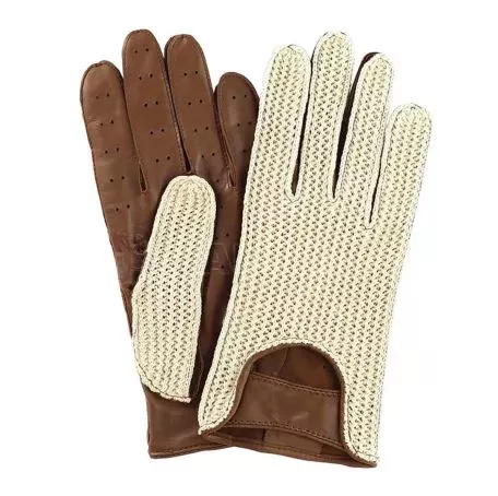 Simoni Racing ΓΑΝΤΙΑ ΟΔΗΓΟΥ ΔΕΡΜΑΤΙΝΑ/ΠΛΕΚΤΑ ΚΑΦΕ (M) VINTAGE GLOVES SRGV2M 