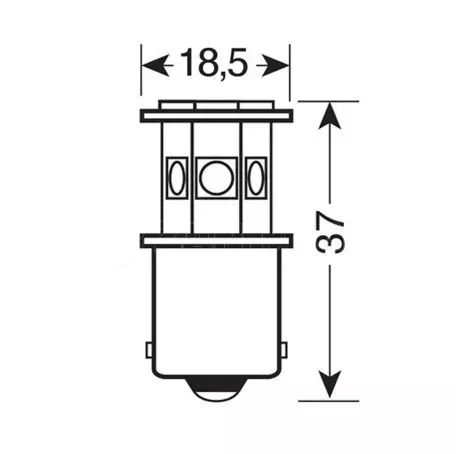 Lampa P21W 24/28V BA15s 30lm HYPER-LED24 ΠΟΡΤΟΚΑΛΙ (ΜΟΝΟΠΟΛΙΚΟ) BLISTER 1ΤΕΜ. L9833.5 