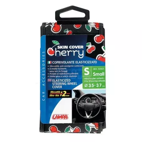 Lampa ΚΑΛΥΜΜΑ ΤΙΜΟΝΙΟΥ SKIN-COVER CHERRY-CILIEGE (ΚΕΡΑΣΙΑ) 35/37cm (S) ΜΑΥΡΟ ΕΛΑΣΤΙΚΟ ΠΟΛΥΕΣΤΕΡΙΚΟ 2mm ΠΑΧΟΣ L3292.1 