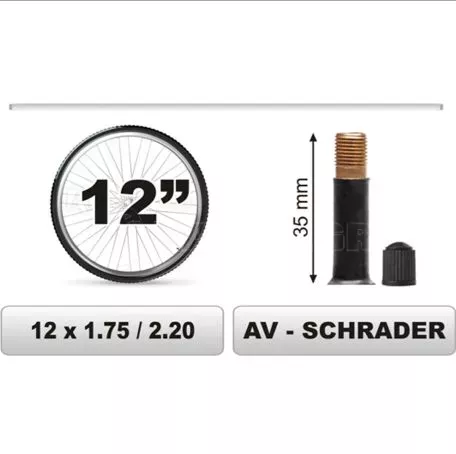 CAR COMMERCE ΣΑΜΠΡΕΛΑ ΠΟΔΗΛΑΤΟΥ 12χ1.75/2.20 ΜΕΓΑΛΗ ΒΑΛΒΙΔΑ (35mm) 68370-CC 