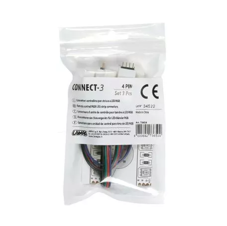 Lampa ΑΝΤΑΛΛΑΚΤΙΚΗ ΦΙΣΑ CONNECT-3 ΜΕ 4PIN 16 cm ΓΙΑ ΤΑΙΝΙΑ RGB ΜΕ ΤΗΛΕΧΕΙΡΙΣΜΟ 3 ΤΕΜ. L7365.0 