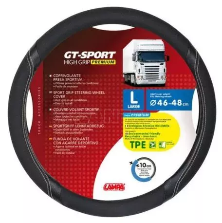 Lampa ΚΑΛΥΜΜΑ ΤΙΜΟΝΙΟΥ ΦΟΡΤΗΓΟΥ GT-SPORT ΜΑΥΡΟ ΜΕ ΑΣΗΜΙ ΡΑΦΗ (L) 46-48cm L9800.9 