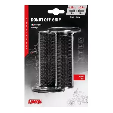 Lampa ΧΕΡΟΥΛΙΑ MOTO DONUT OFF-ROAD ΜΑΥΡΑ/ΚΟΚΚΙΝΑ 22MM+25MM 12CM 2ΤΕΜ 9057.1-LM 