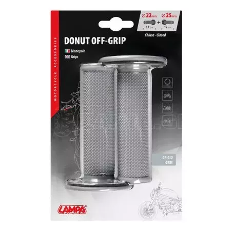 Lampa ΧΕΡΟΥΛΙΑ MOTO DONUT OFF-ROAD ΓΚΡΙ/ΓΚΡΙ 22MM+25MM 12CM 2ΤΕΜ 9057.4-LM 