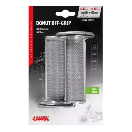 Lampa ΧΕΡΟΥΛΙΑ MOTO DONUT OFF-ROAD ΓΚΡΙ/ΠΡΑΣΙΝΟ 22MM+25MM 12CM 2ΤΕΜ 9057.6-LM 