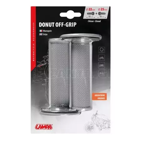 Lampa ΧΕΡΟΥΛΙΑ MOTO DONUT OFF-ROAD ΓΚΡΙ/ΠΟΡΤΟΚΑΛΙ 22MM+25MM 12CM 2ΤΕΜ 9057.7-LM 