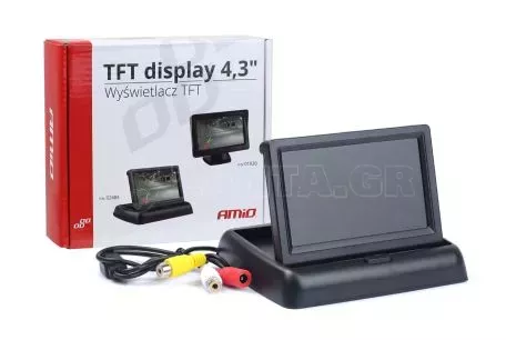 AMIO ΟΘΟΝΗ TFT LCD ΑΝΑΔΙΠΛΟΥΜΕΝΗ ΑΥΤΟΚΙΝΗΤΟΥ 4,3" - 12V 02484/AM 