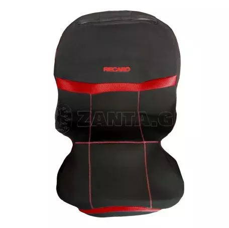 RACE AXION ΗΜΙΚΑΛΥΜΜΑΤΑ ΚΑΘΙΣΜΑΤΩΝ BUCKET RECARO ΜΑΥΡΟ/ΚΟΚΚΙΝΟ ΜΕ ΥΠΟΔΟΧΗ ΠΡΟΣΚΕΦΑΛΟΥ VELCRO & ΠΡΟΣΚΕΦΑΛΑ - 2 ΤΕΜ. ΠΛΑΤ.REC.BLACK-RED 