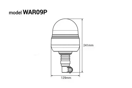 AMIO ΦΑΡΟΣ ΠΕΡΙΣΤΡΕΦΟΜΕΝΟΣ W02P 12/24V 39SMD LED ΕΛΑΣΤΙΚΟΣ ΒΙΔΩΤΟΣ ΠΟΡΤΟΚΑΛΙ 129x241mm 01501/AM 